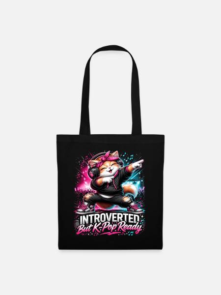 Introverted But K Pop Ready - Stoffbeutel - Schwarz