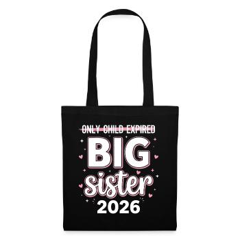 Enfant unique décédé Grande Sœur 2026 - Sac en tissu - noir - Devant