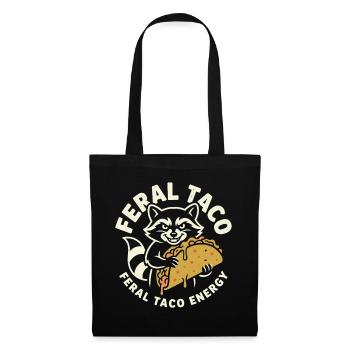 Feral Taco Energy Raccoon Motif - Tote Bag - black - Front