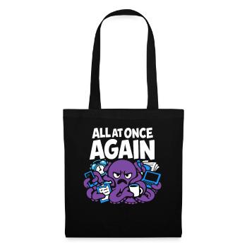 Funny Octopus Overstimulated - Tote Bag - black - Front