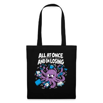 Funny Octopus Overstimulated - Tote Bag - black - Front