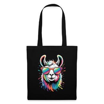 Colorful Llama Watercolor Splash - Tote Bag - black - Front