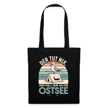  Der Tut Nix Der Will Nur An Die Ostsee Camping - Stoffbeutel - Schwarz - Vorne