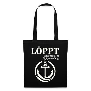 LÖPPT Norddeutscher Humor Spruch lustig - Stoffbeutel - Schwarz - Vorne