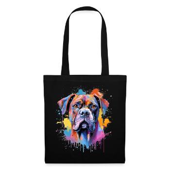 Colorful Splash Art Boxer Dog - Tote Bag - black - Front