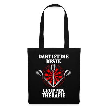 Dart ist die beste Gruppentherapie - Stoffbeutel - Schwarz - Vorne