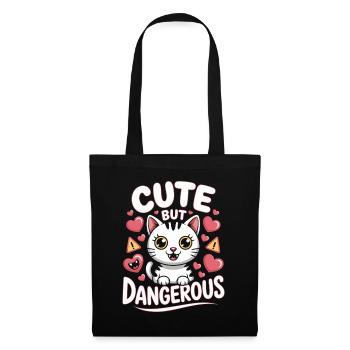 Süß Aber Gefährlich Cute Kawaii Aesthetic Katze - Tote Bag - black - Front