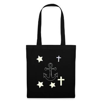 Anchors, stars and crosses - Tote Bag - black - Front