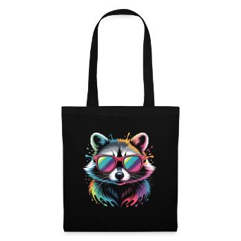 Colorful Raccoon Watercolor Splash - Tote Bag - black - Front