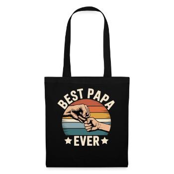 Best Papa Ever Vater Kind Geschenk Vatertag - Stoffbeutel - Schwarz - Vorne