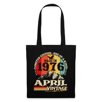 Vintage avril 1976 Vintage Rétro Anniversaire - Sac en tissu - noir - Devant