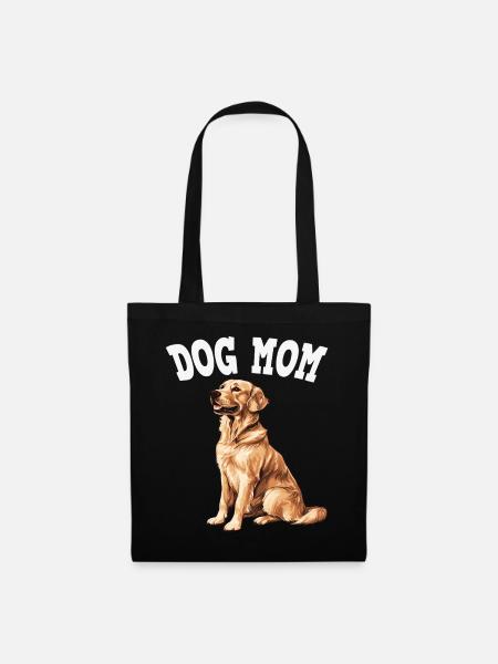 Hundemom Grafik Golden Retriever - Stoffbeutel - Schwarz