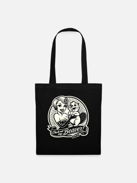 Retro Beavers Pin-up-Logo - Stoffbeutel - Schwarz