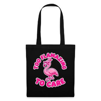 Too Flamazing To Care Flamingo Design - Stoffbeutel - Schwarz - Vorne