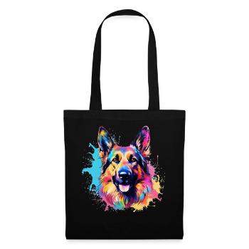 Colorful Dog Splash Art German Shepherd - Tote Bag - black - Front