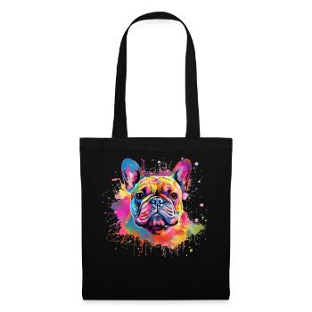 Colorful Dog Splash Art French Bulldog - Tote Bag - black - Front