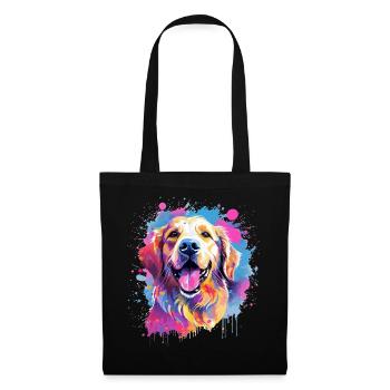 Colorful Dog Splash Art Golden Retriever - Tote Bag - black - Front
