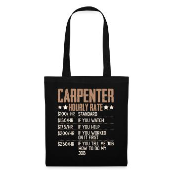 Humour horaire de menuisier - Sac en tissu - noir - Devant