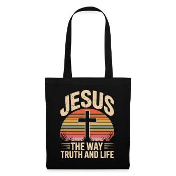 Jesus Der Weg Wahrheit Leben Christlich - Stoffbeutel - Schwarz - Vorne