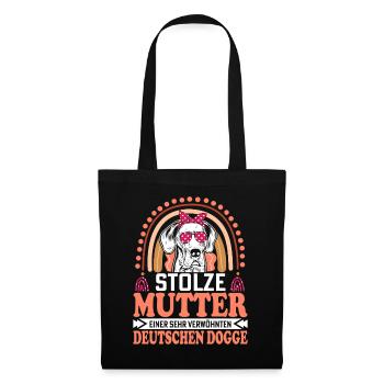 Stolze Hundemama Deutsche Dogge - Stoffbeutel - Schwarz - Vorne