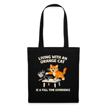 Orange Cat Chaos Lustige Katze Orange Tabby Meme - Stoffbeutel - Schwarz - Vorne