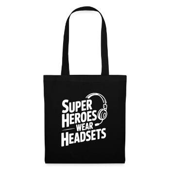Superhelden tragen Headsets - Stoffbeutel - Schwarz - Vorne