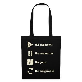 Pleine conscience, moments, souvenirs, bonheur - Sac en tissu - noir - Devant