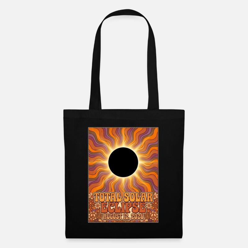 Total Solar Eclipse 2026 Sunburst Poster - Tote Bag - black