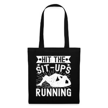 Gym Junkies Hit The Sit-Ups Running Calisthenics - Tote Bag - black - Front