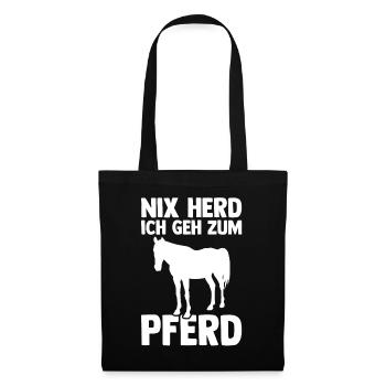Reiten Pferdeliebhaber Reiterhof Pferde - Stoffbeutel - Schwarz - Vorne