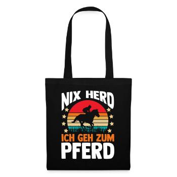 Reiten Pferdeliebhaber Reiterhof Pferde - Stoffbeutel - Schwarz - Vorne