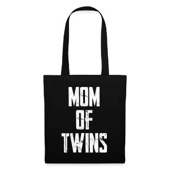 Mom Of Twins - Stoffbeutel - Schwarz - Vorne