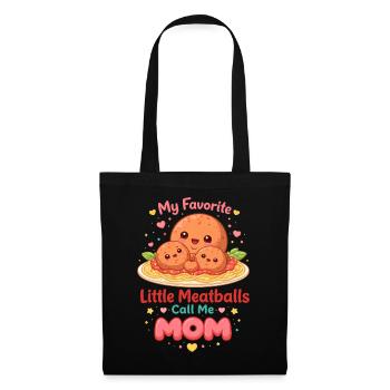 Mes petites boulettes m’appellent Mama Design - Sac en tissu - noir - Devant