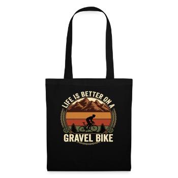 La vie sur un vélo de gravier est meilleure sur un gravier - Sac en tissu - noir - Devant