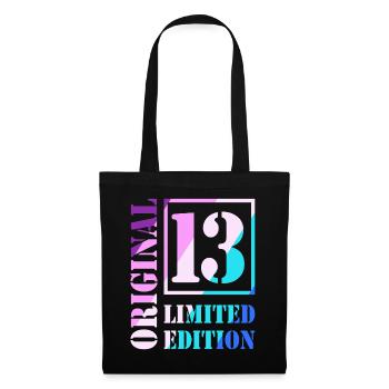 13e anniversaire Garçon Fille Adolescent Niveau 13 - Sac en tissu - noir - Devant