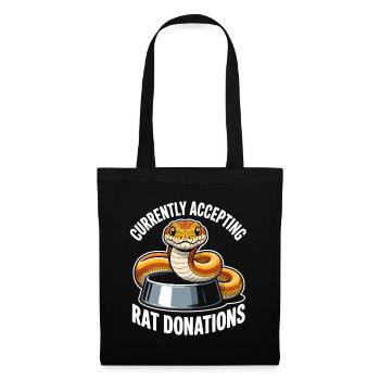 Rat donations wanted | King Python Humor - Tote Bag - black - Front