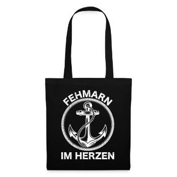 Ostsee FEHMARN IM HERZEN Fehmarn Souvenier - Stoffbeutel - Schwarz - Vorne