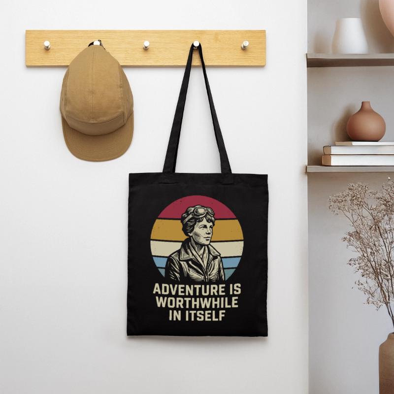 Amelia Earhart Das Abenteuer ist lohnenswert Stoffbeutel