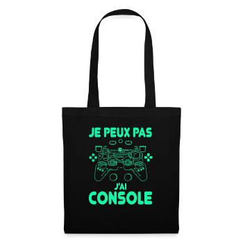Je peux pas j’ai console humour gamer futuriste - Sac en tissu - noir - Devant