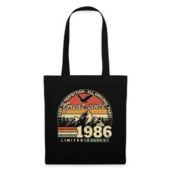 Cadeau d’anniversaire vintage original de 1986 - Sac en tissu - noir - Devant