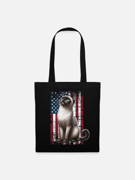 Siamese Cat US Siamkatze - Stoffbeutel - Schwarz