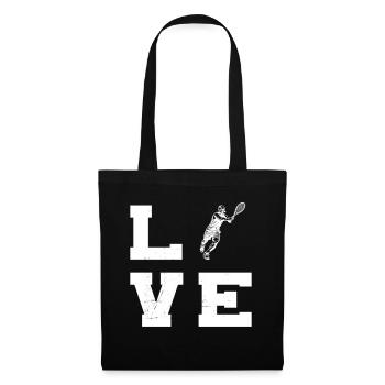 Idée cadeau pour un tennis avec tennis - Sac en tissu - noir - Devant