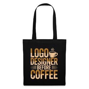 Logo Designer Before Brand Designer Coffee Lover - Stoffbeutel - Schwarz - Vorne