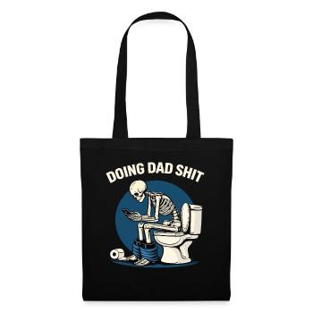 Chemise de papa drôle Humour squelette toilettes - Sac en tissu - noir - Devant