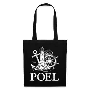 Poel Souvenier INSEL POEL OSTSEE Retro Lustiges - Stoffbeutel - Schwarz - Vorne
