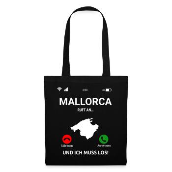 Mallorca Ruft An Urlaub Outfit Reise Malle Idee - Stoffbeutel - Schwarz - Vorne