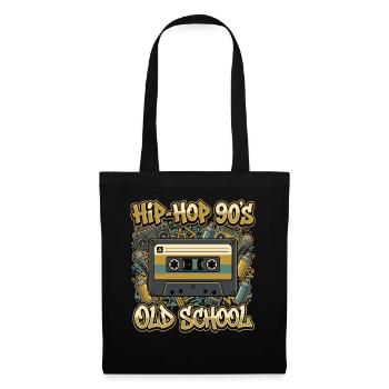 Hip-hop des années 90 Old School cassette rétro - Sac en tissu - noir - Devant