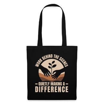 Travail d’appréciation des bénévoles en coulisses - Sac en tissu - noir - Devant
