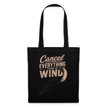 Windspruch Grafik: Cancel Everything Wind - Stoffbeutel - Schwarz - Vorne