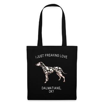Amour dalmatien : T-shirt canin audacieux - Sac en tissu - noir - Devant